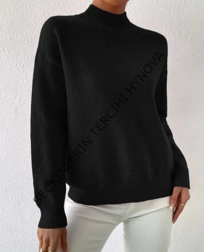 Kadın Uzun Kollu Balıkçı Yaka Triko Bluz