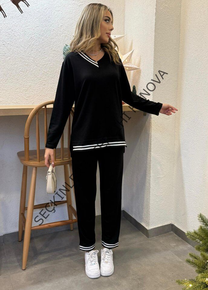 Kadın Yeni Sezon Uzun Kollu Ribana Detay Ikili Takım