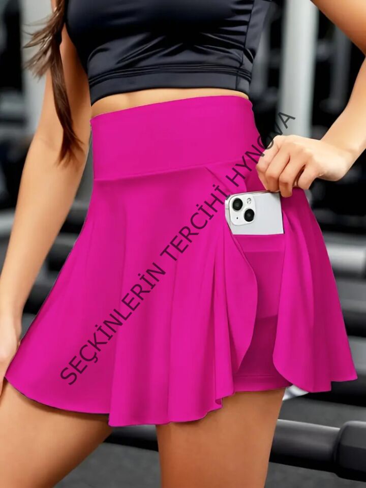 Kadın Yüksek Bel Cepli Sandy Short Etek