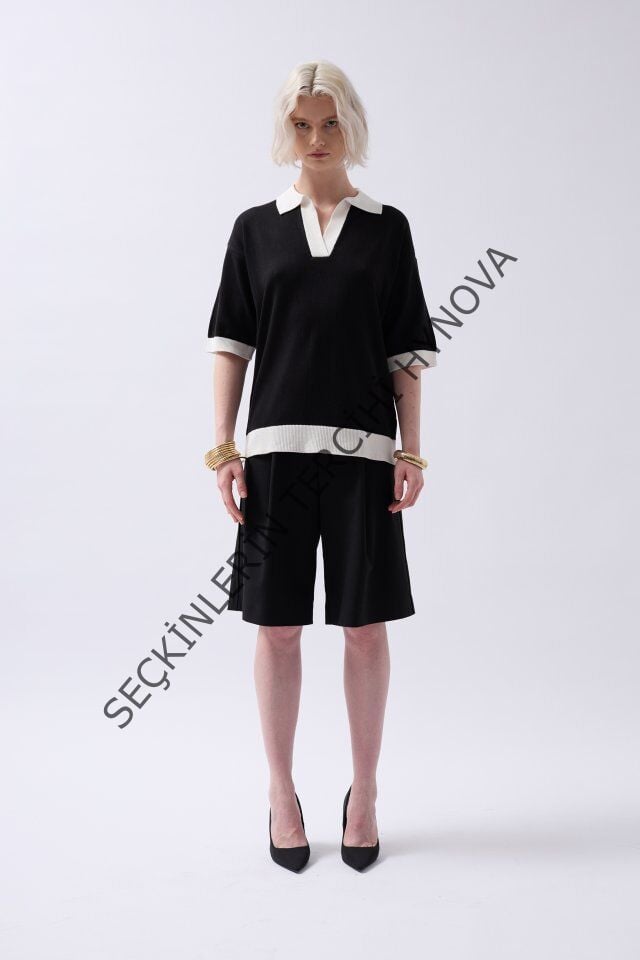 V Yaka Dokulu T-Shirt