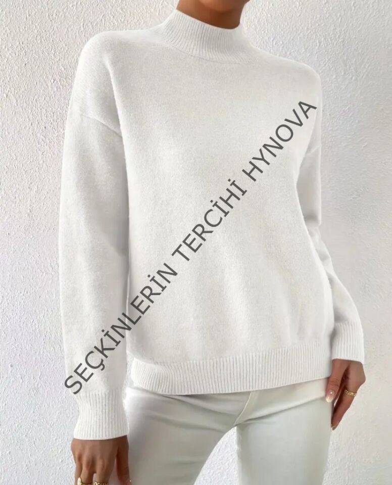 Kadın Uzun Kollu Balıkçı Yaka Triko Bluz