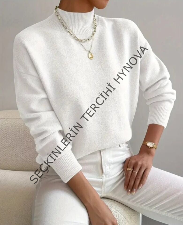 Kadın Uzun Kollu Balıkçı Yaka Triko Bluz