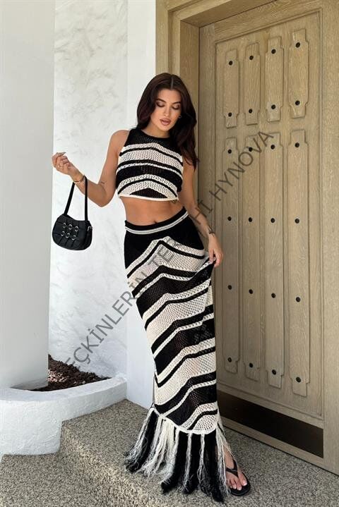 Lenny Püskül Detaylı Crop Takım 9863