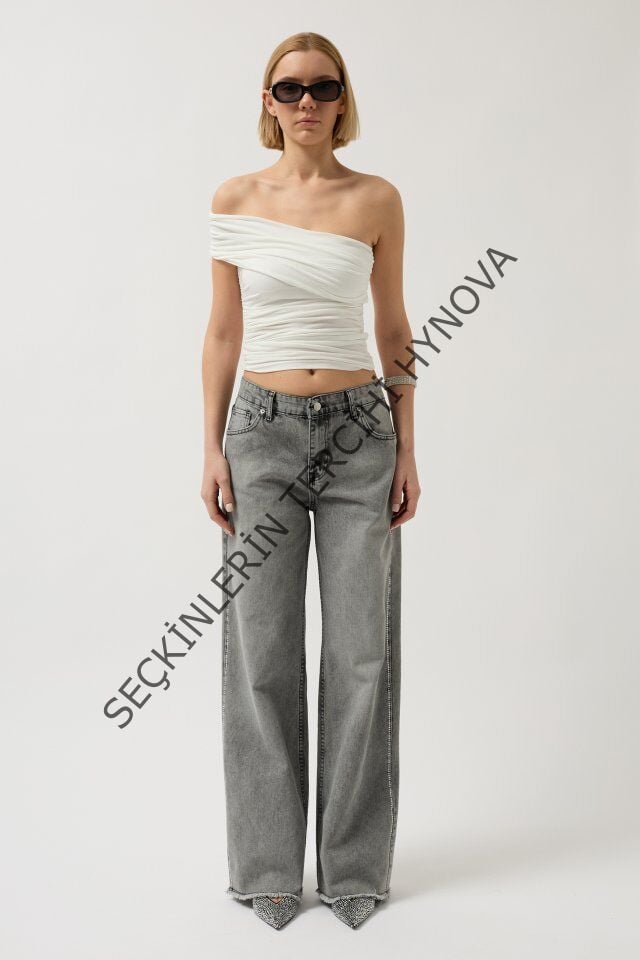 Taş Şerit Detaylı Jean