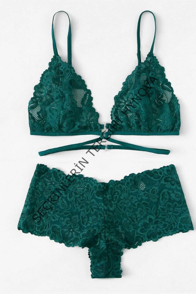 Kadın Yeşil Özel Şık Sütyen Külot Takımı – Modern, Konforlu ve Günlük Kombinlere Uygun