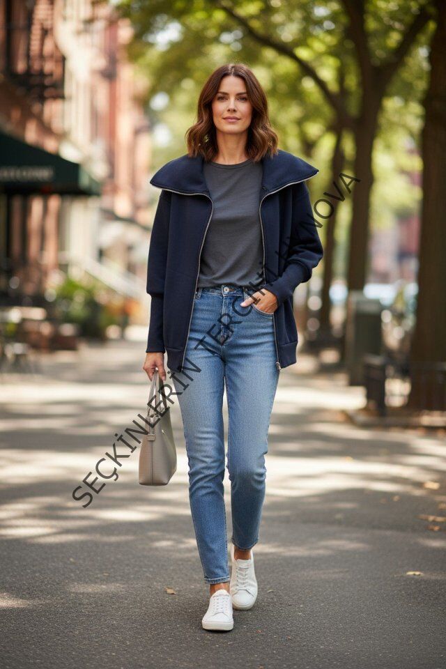 Kadın Uzun Kollu Fermuar Detay Sweat Shirt