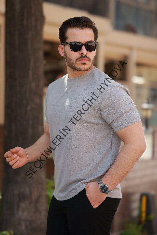 Erkek Oversize Bisiklet Yaka Kısa Kollu T-shirt