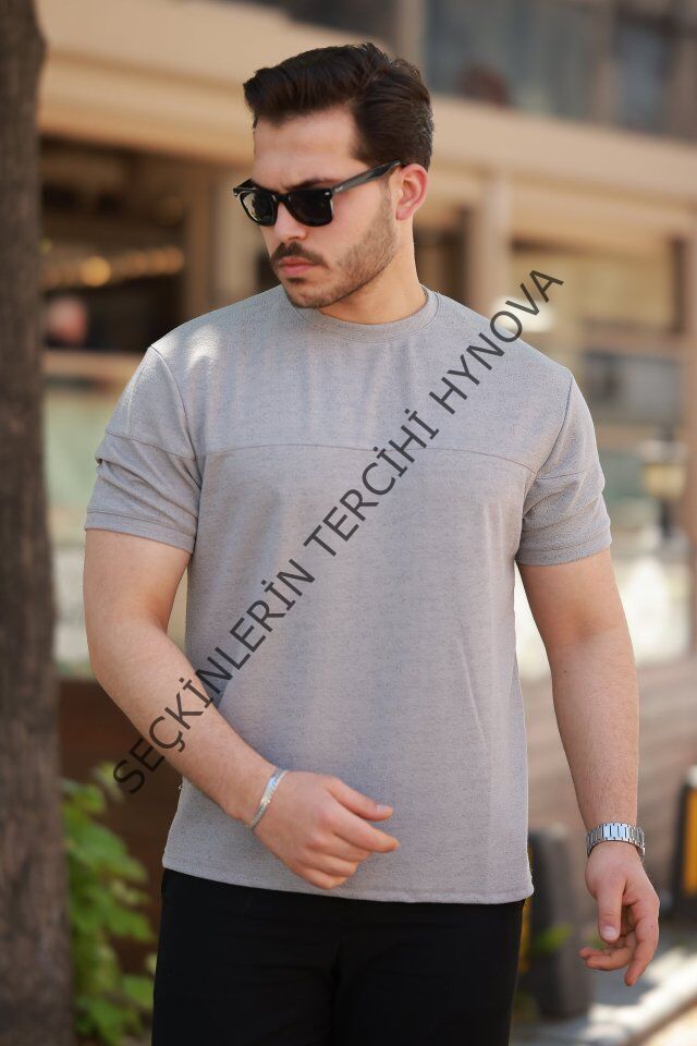 Erkek Oversize Bisiklet Yaka Kısa Kollu T-shirt