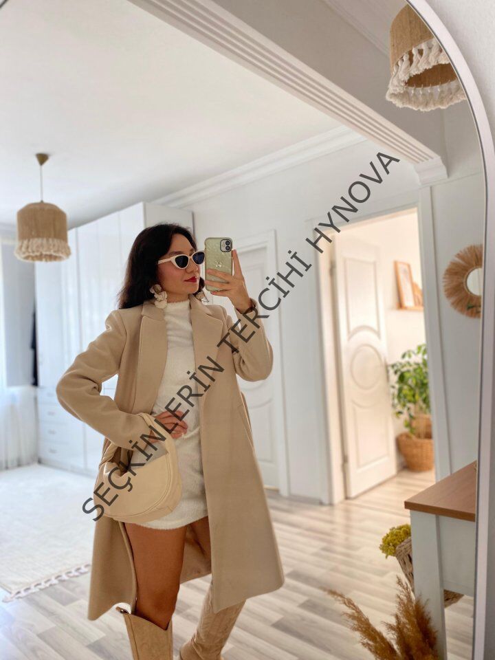 Kadın Uzun Kollu Peluş Mini Boy Elbise