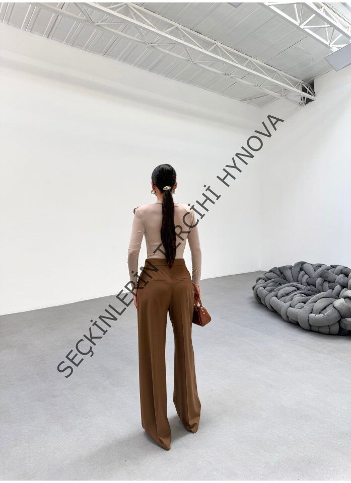 230 Gr Poly Viscose Full Lycra Pi̇leli̇ Palazzo Pantolon