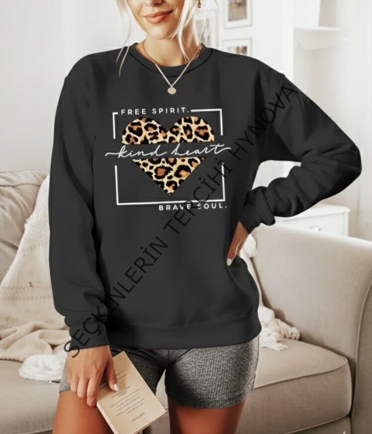 Kadın Uzun Kollu Bisiklet Yaka Desenli Viskon Iki Iplik Bluz