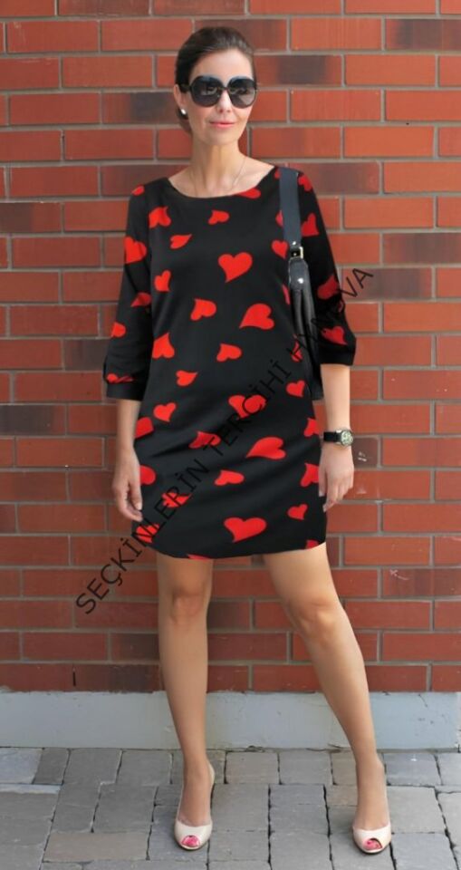 Kadın Uzun Kollu Bisiklet Yaka Dalgıç Mini Boy Elbise