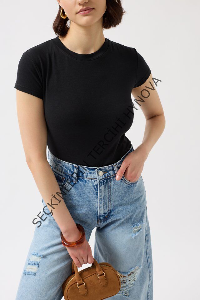 Likralı Basic T-Shirt