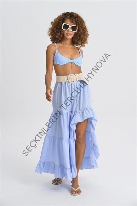 Audrey Fıfrlı Yırtmaç Detay Etek 4037