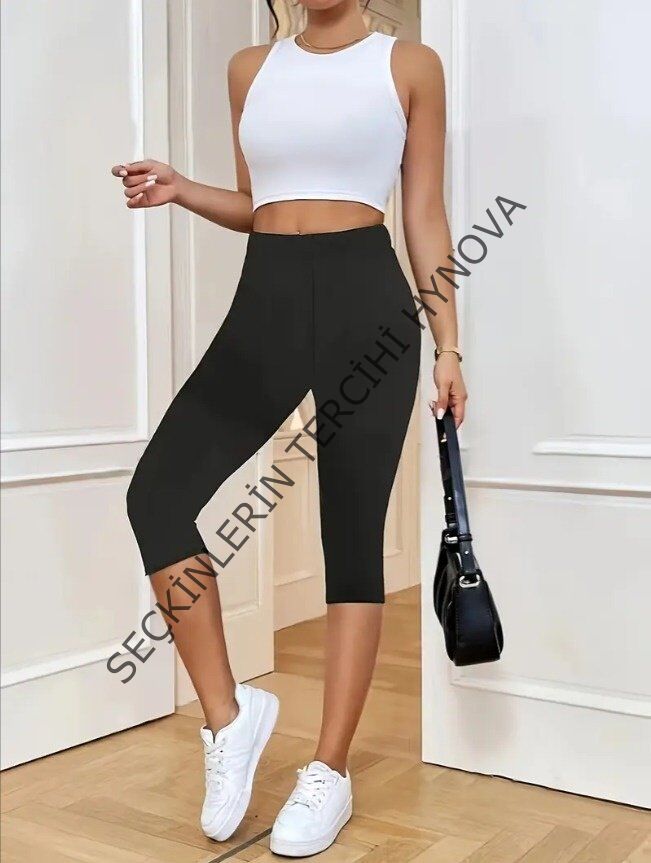 Kadın Yüksek Bel Dalgıç Midi Tayt