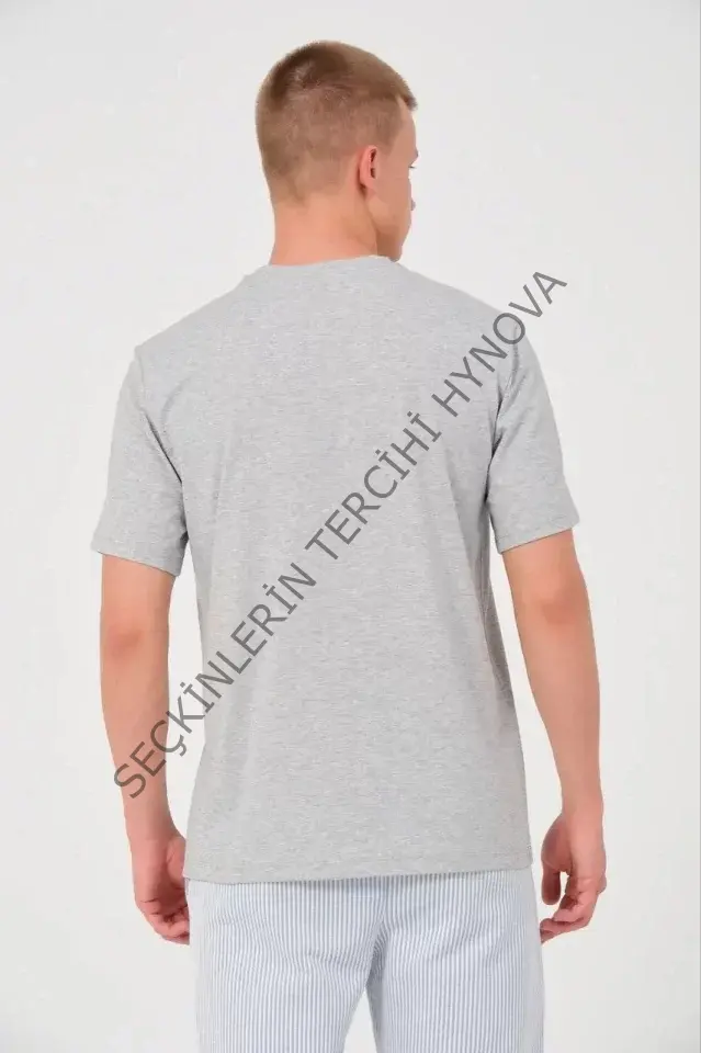 Unisex Düz Biskilet Yaka Oversize T-shirt - Gri