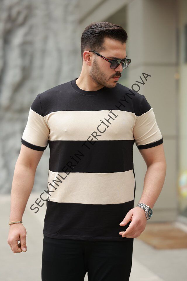 Erkek Parçalı Renk Kısa Kollu Tişört
