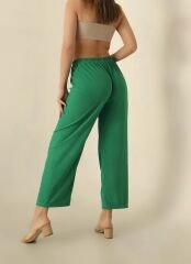 BÜRÜMCÜK - RAHAT- BOL- PALAZZO BAYAN PANTOLON-YEŞİL