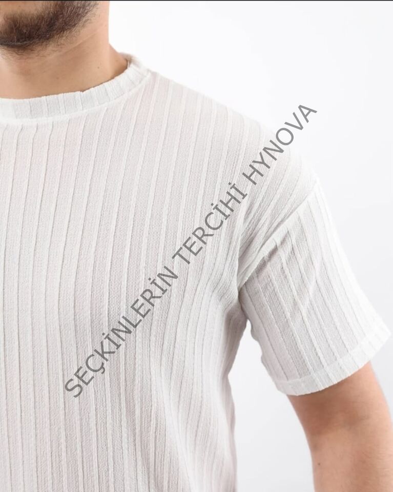 Erkek Kısa Kollu örgü Kumaş Bisiklet Yaka T-shirt