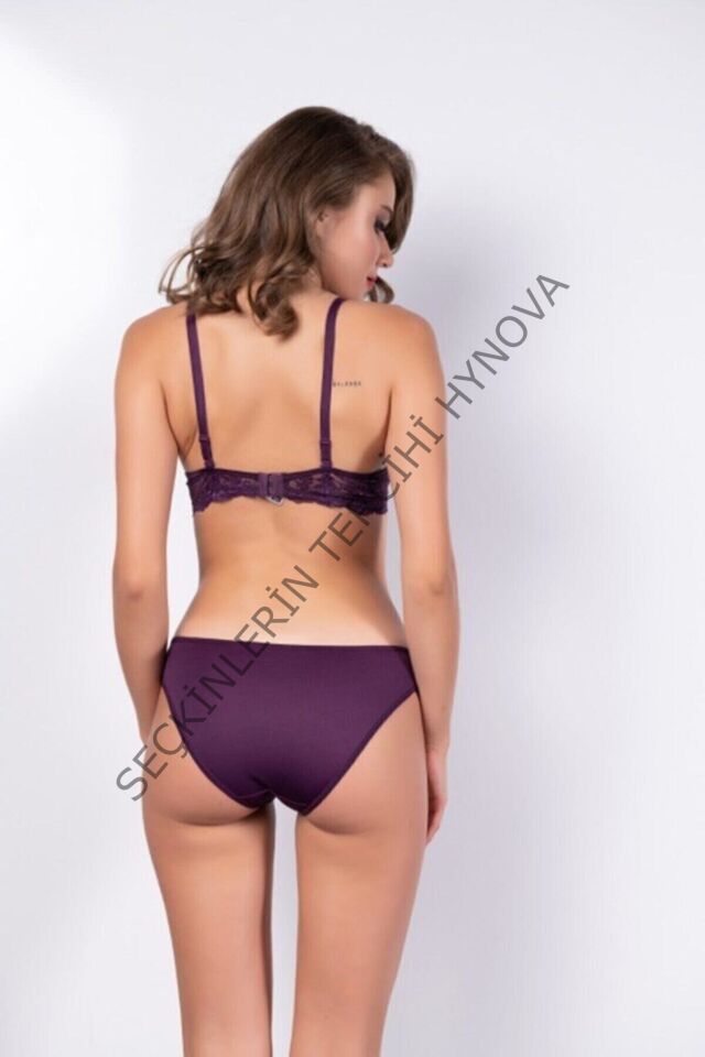 Kadın Mor Dantel Detaylı Sütyen Ve Külot Takım – Modern, Konforlu ve Günlük Kombinlere Uygun