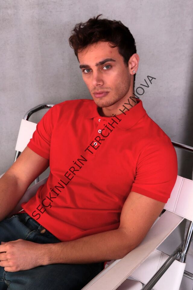 Erkek Slim Fit Pamuklu Yumuşak Doku Nefes Alan Kumaş Yakalı Tişört