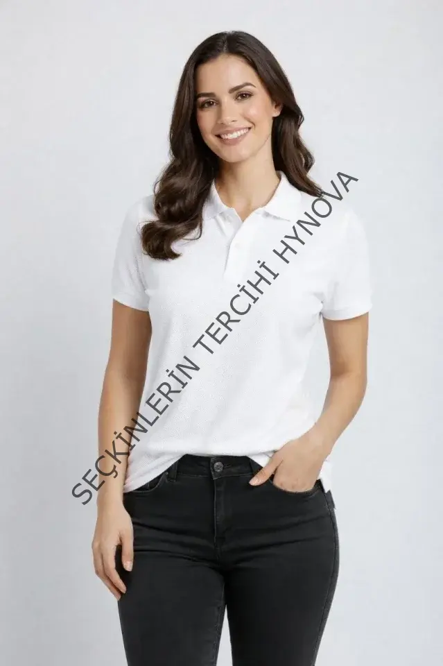 Pike Kumaş Düğmeli Yaka Regular Rahat Günlük Kısa Kol Tişört T-shirt - Beyaz