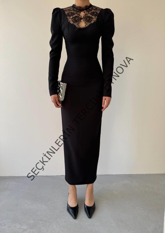 Port Dantel Detay Elbise