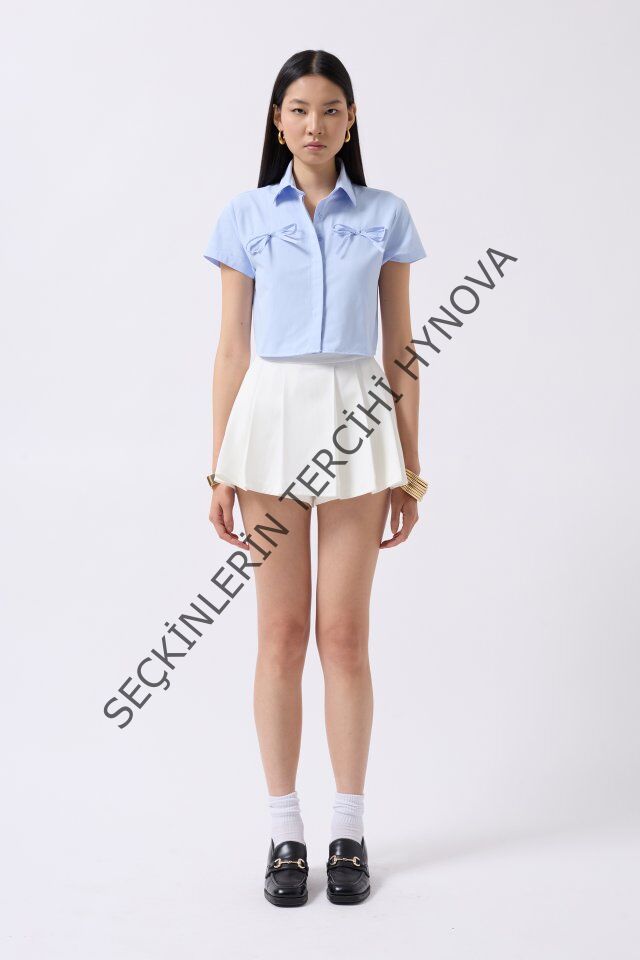 Kurdele Detay Crop Gömlek