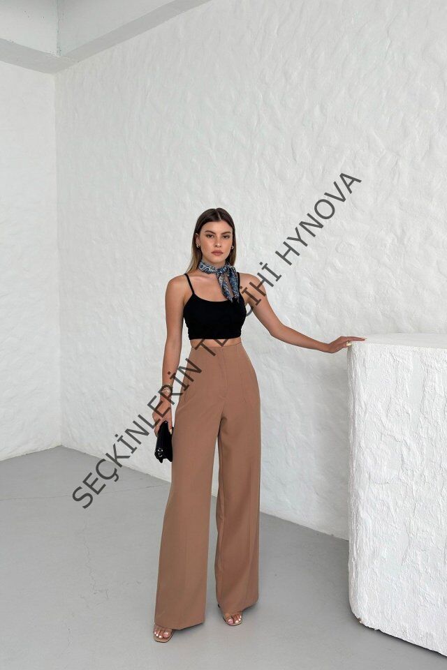 Yüksek Bel Pensli̇ Palazzo Pantolon