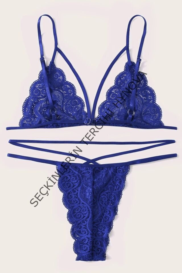 Kadın Mavi Dantel Sütyen Külot Takımı – Modern, Konforlu ve Günlük Kombinlere Uygun