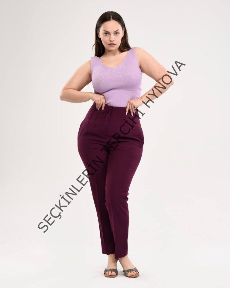 Yüksek Bel Battal Pantolon