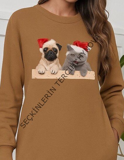 Kadın Uzun Kollu Bisiklet Yaka Desenli Viskon Iki Iplik Bluz