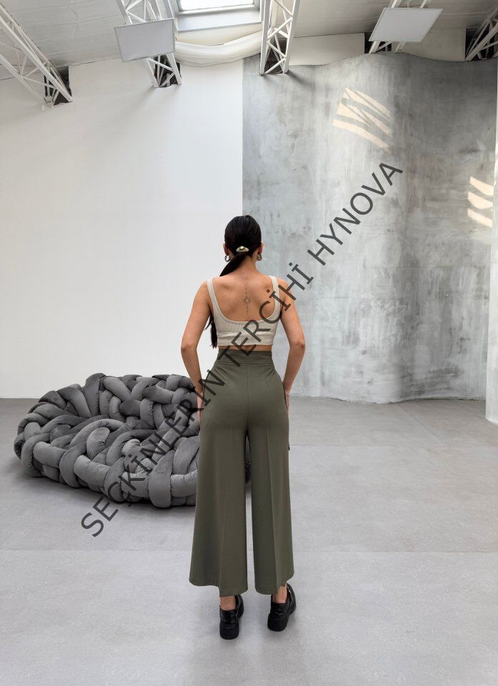 230 Gr Poly Viscose Full Lycra Metal Toka Aksesuarli Pantolon