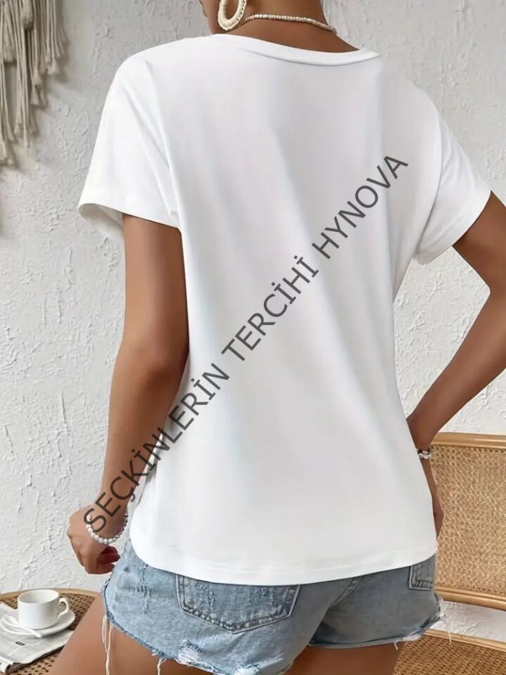 Kadın Kısa Kollu Asimetrik Kesim Beli Büzgü Düğüm Detay Viskon Bluz