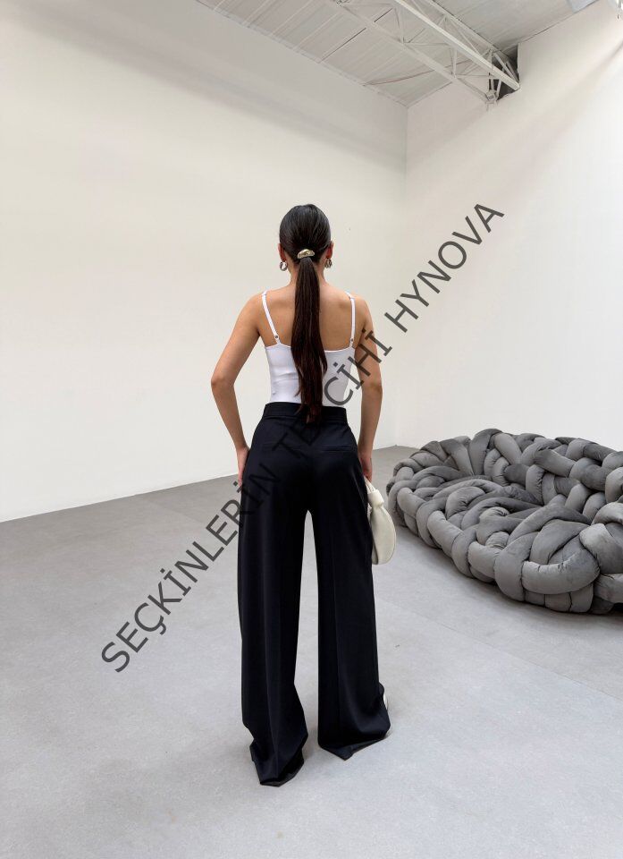 230 Gr Poly Viscose Full Lycra Pi̇leli̇ Palazzo Pantolon