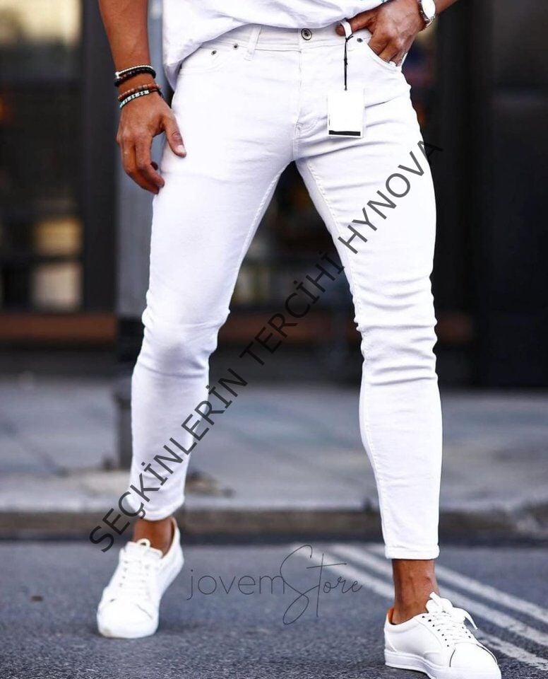 Erkek Beyaz Skinny Jean