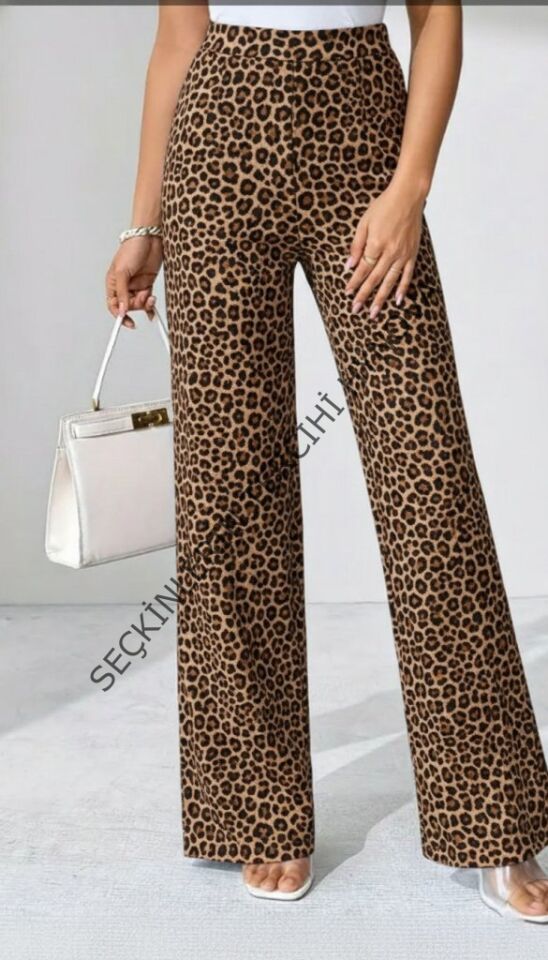 Kadın Yüksek Bel Paçaya Doğru Geniş Dalgıç Pantolon