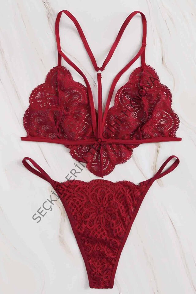 Kadın Bordo Özel Seksi Sütyen Külot Takımı – Modern, Konforlu ve Günlük Kombinlere Uygun