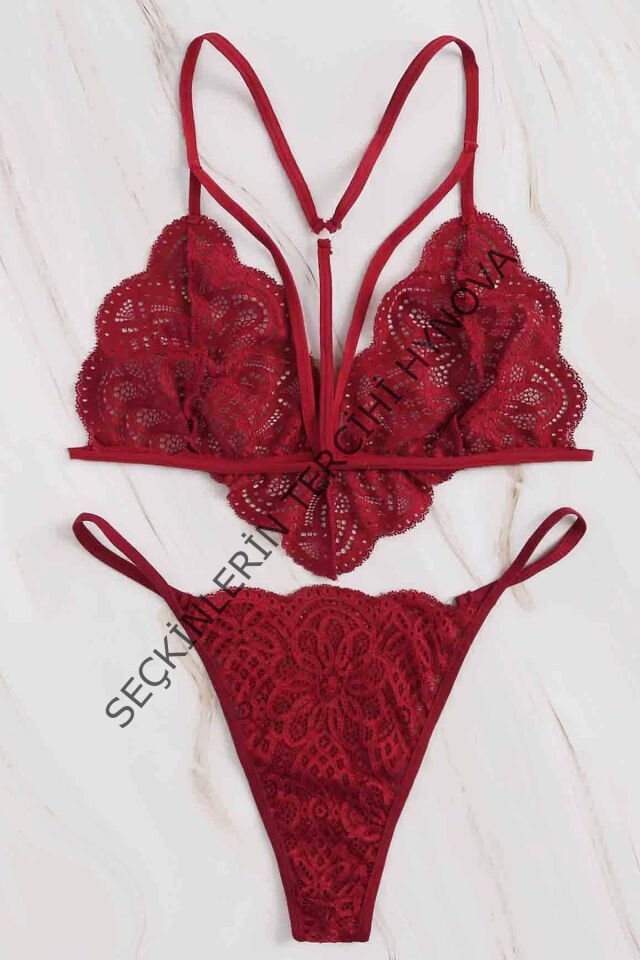 Kadın Bordo Özel Seksi Sütyen Külot Takımı – Modern, Konforlu ve Günlük Kombinlere Uygun
