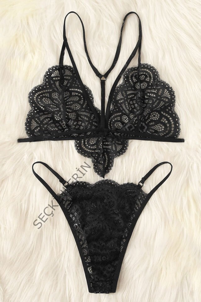 Kadın Siyah Özel Seksi Sütyen Külot Takımı – Modern, Konforlu ve Günlük Kombinlere Uygun