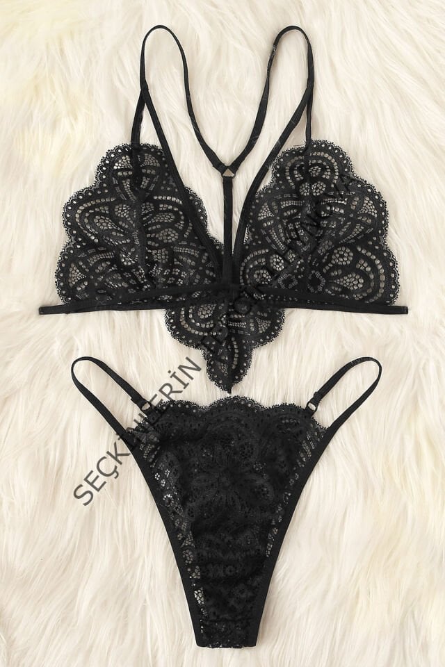 Kadın Siyah Özel Seksi Sütyen Külot Takımı – Modern, Konforlu ve Günlük Kombinlere Uygun