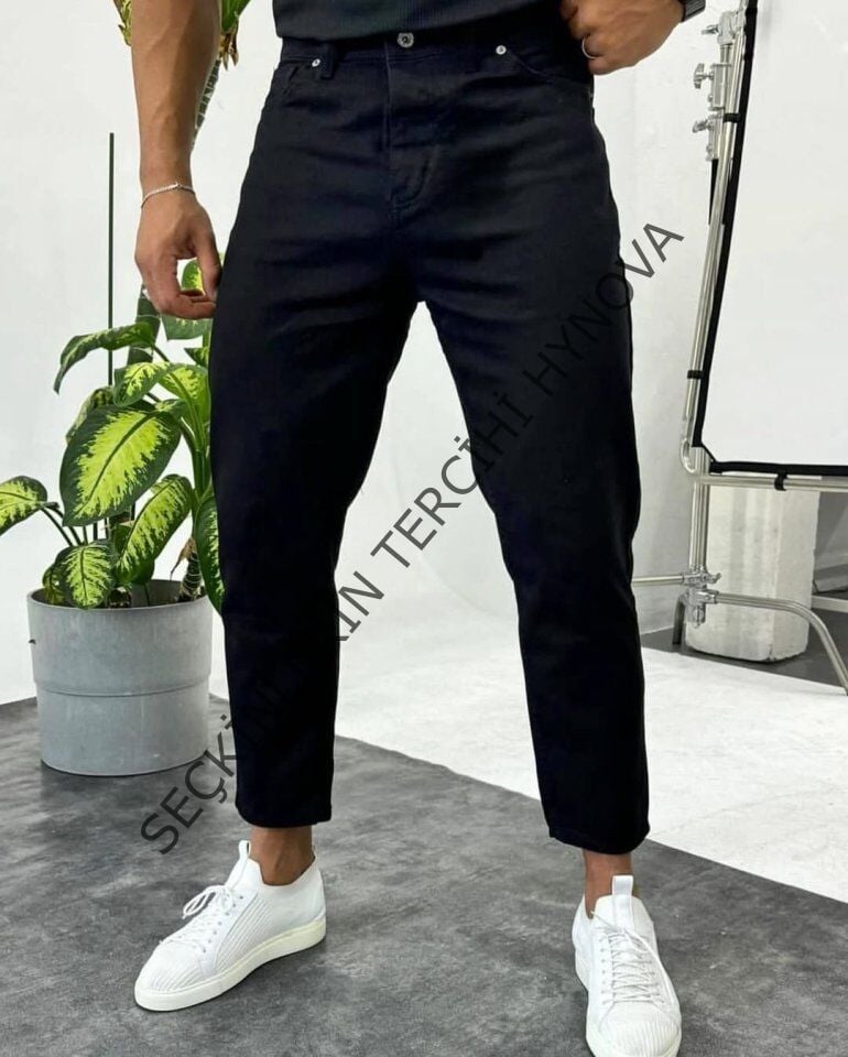 Erkek Siyah Mom Jean 