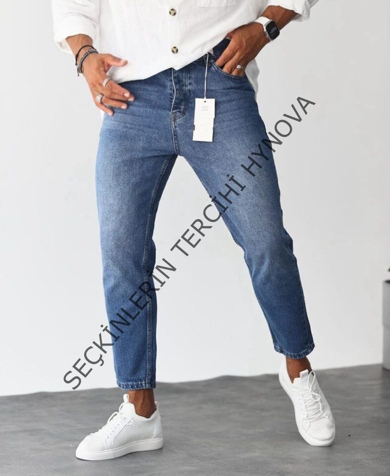 Erkek Mavi Mom Jean