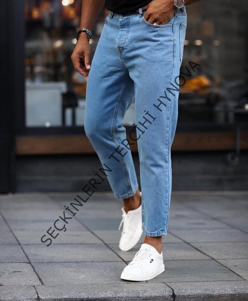 Erkek Mavi Mom Jean