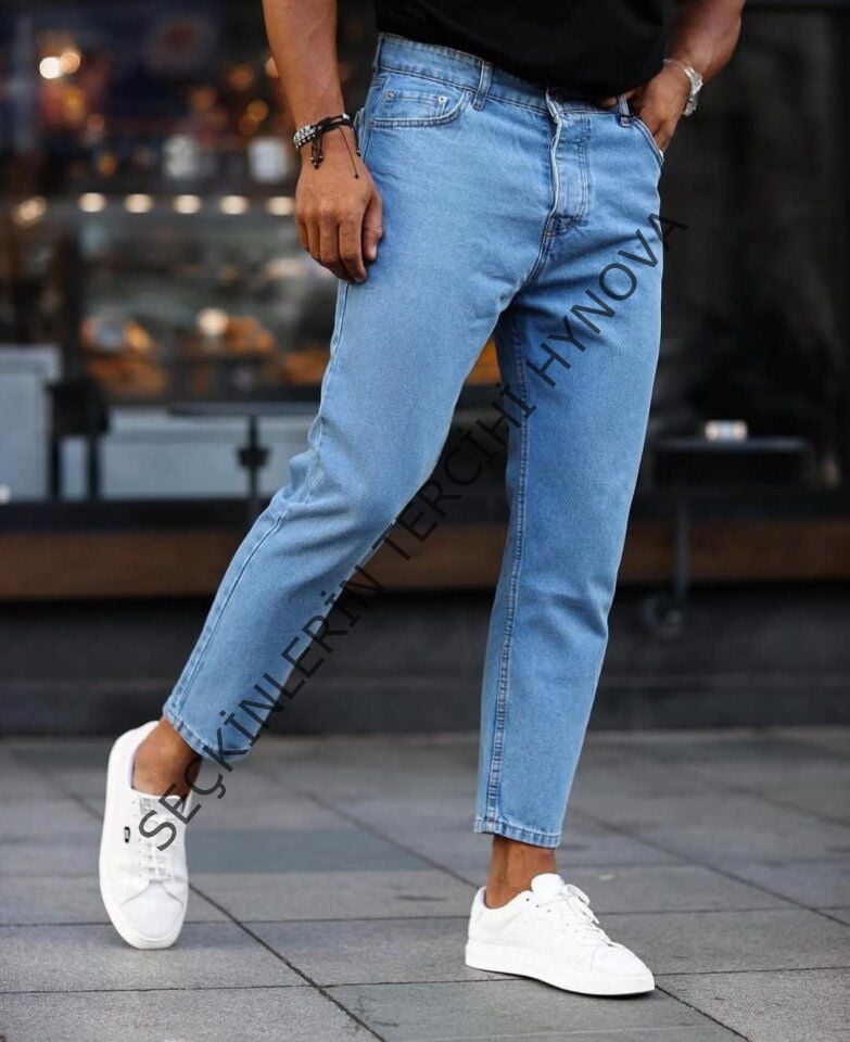 Erkek Mavi Mom Jean