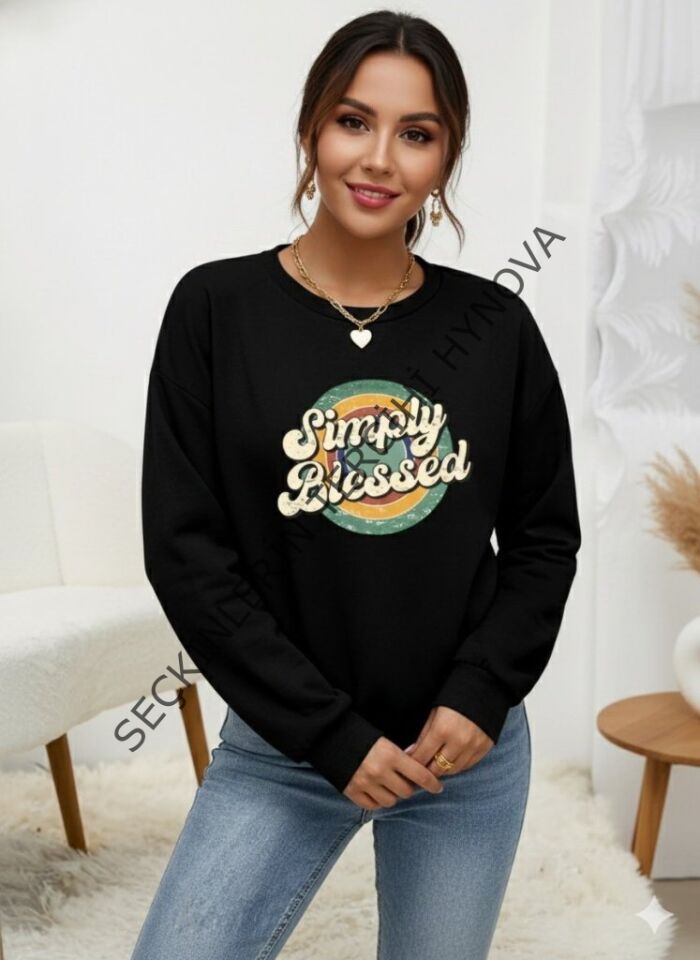 Kadın Uzun Kollu Bisiklet Yaka Viskon Iki Iplik Bluz