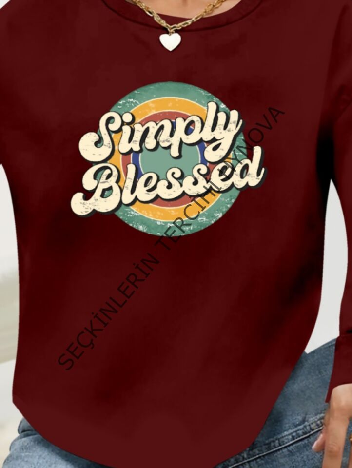 Kadın Uzun Kollu Bisiklet Yaka Viskon Iki Iplik Bluz