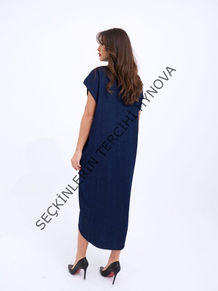 7348 KOT ELBİSE-MAVİ