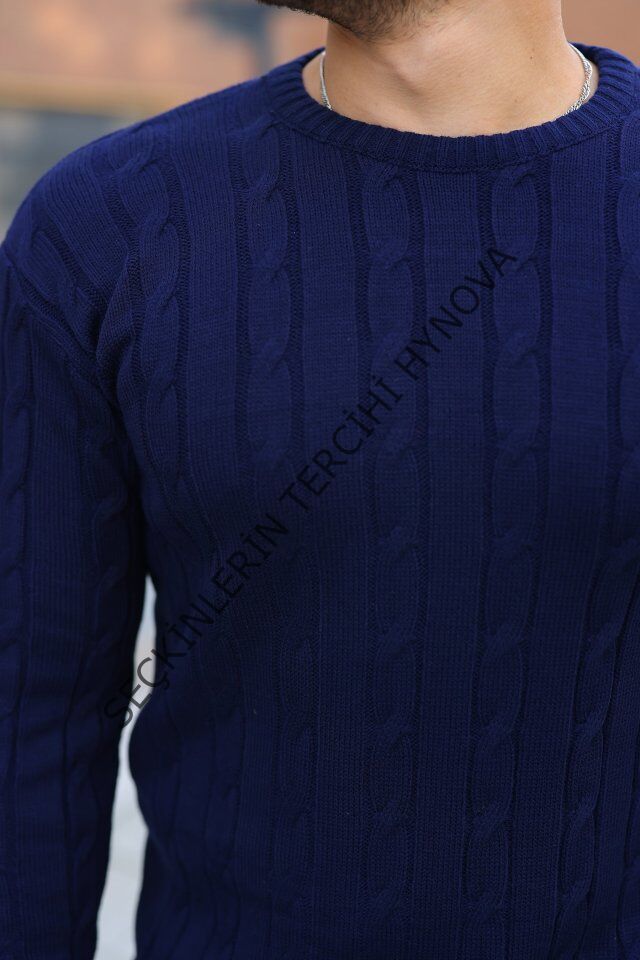 Erkek örgü Desen Bisiklet Yaka Kazak