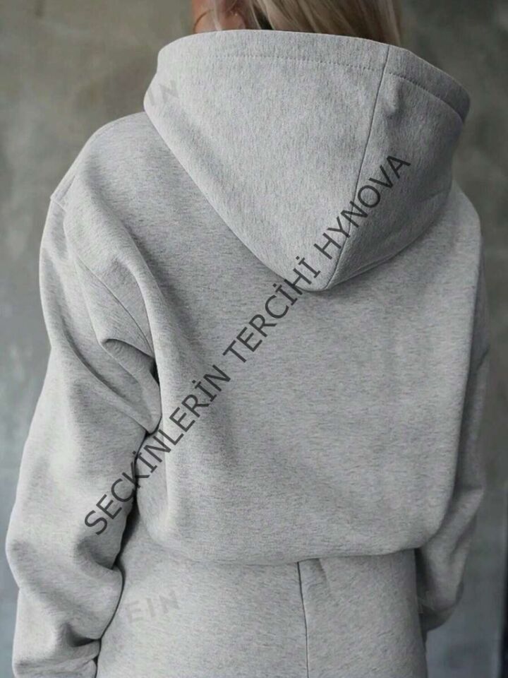 Kadın Uzun Kollu Nope Baskılı Beli Ribanalı Ikili Takım